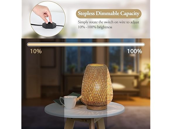 Brightever Rattan Table Lamp