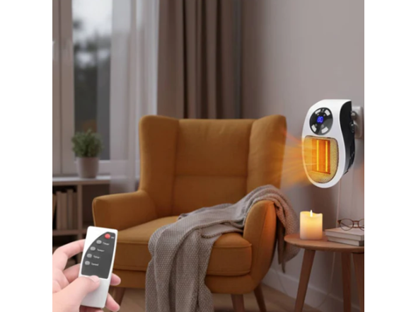 Portable Wall Outlet Space Heater 500W w/ Remote