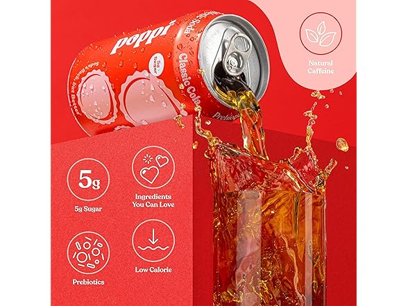Poppi Prebiotic Soda, Classic Cola, 12 oz
