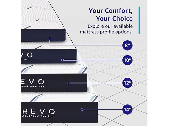 REVO Sleep 14" Twin XL Gel Memory Foam Mattress