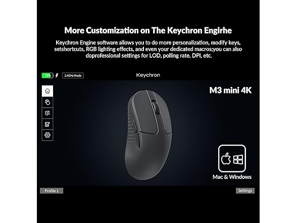 Keychron M3 Mini 4K Wireless Black Mouse