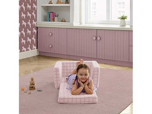 Delta Children Checkered Cozee Flip-Out Kids Chair