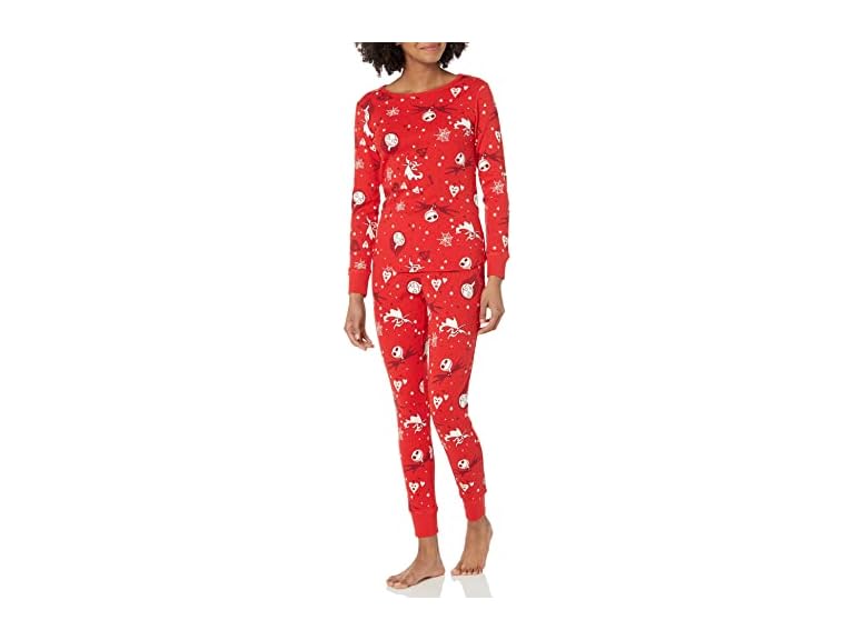 Amazon Essentials Disney | Marvel | Star Wars Women's Snug-Fit Cotton Pajama Sleepwear Sets, Nightmare Valentine - Womens Snug Fit, X-Large