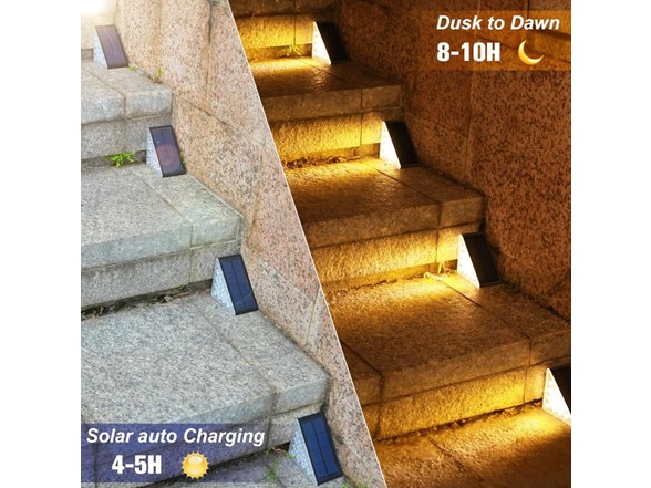 Hakol 12 Pack Solar Step Lights, 80 Lumen
