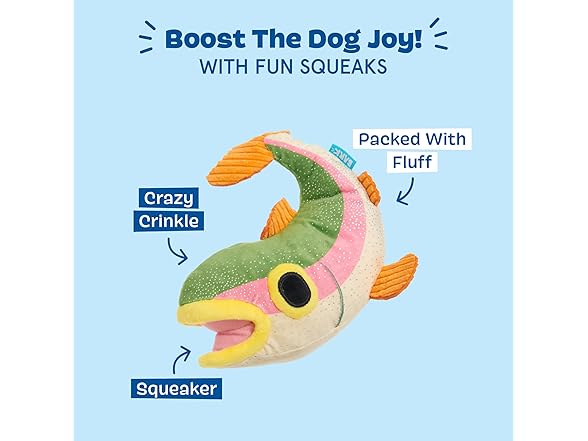 Barkbox Brooke Trout Plush Dog Toy | Whip-N-Flip Tail