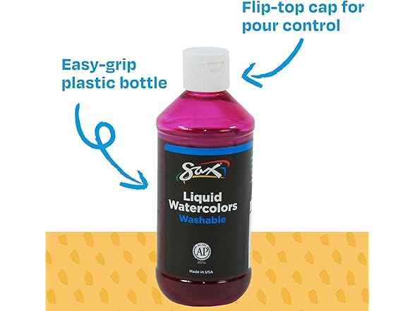 Sax Liquid Washable Watercolor Paint, 1/2 Pint
