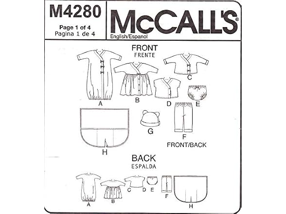 McCall's Patterns M4280 Infants' Layette