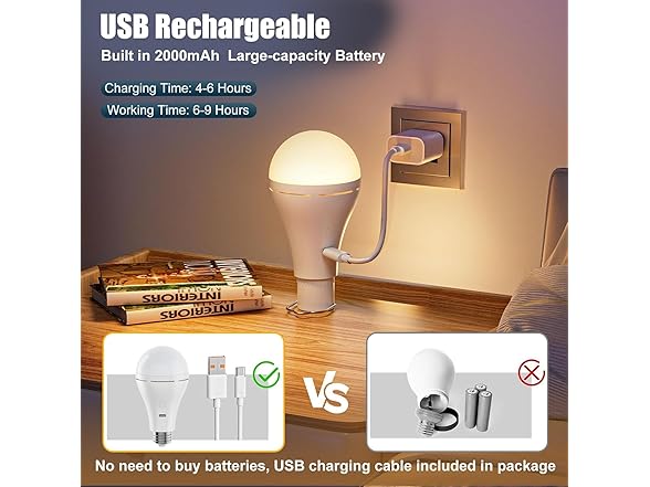Brightown USB Rechargeable Light Bulb