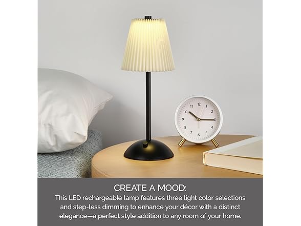 Elements 11.6" Black LED Table Lamp