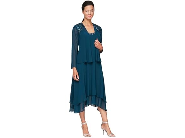 S.L. Fashions Teal Dress (16)