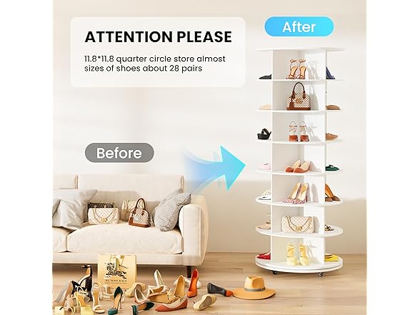 7-Tier Rotating Shoe Tower with Wheels