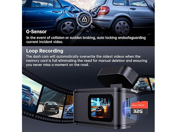 ecomoment Dash Cam for Front and Rear