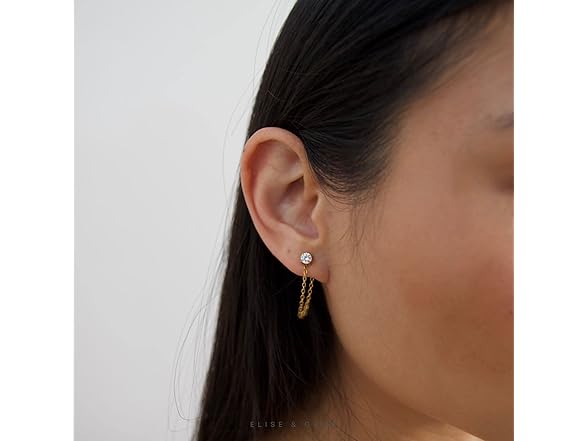 ELISE & DREW - 18k Gold Plated Stud Chain