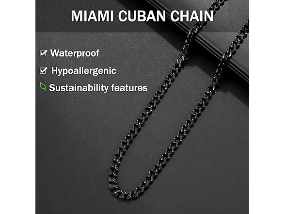 MISWOYI Cuban Link Chain 18"