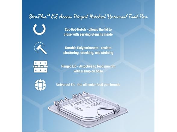 Carlisle 1/6 Size Food Pan Lid, 6Pk