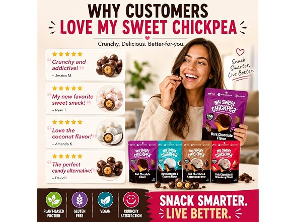 4PK My Sweet Chickpea Chocolate Covered Chickpeas