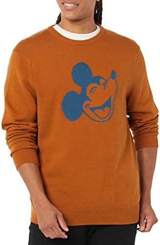 Amazon Essentials Disney | Marvel | Star Wars Men's Crew Sweaters, Happy Mickey, X-Small