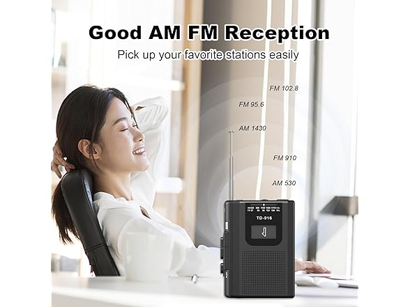 FIOLEES Portable Cassette Player w/Radio