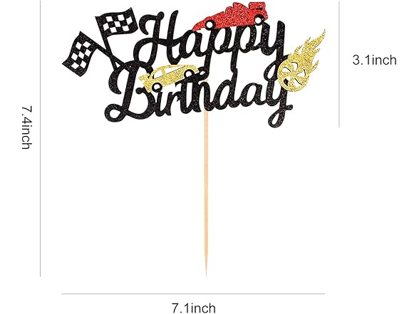 Qoyapow Racing Car Cake Topper