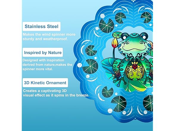 GOTOME Frog Wind Spinners 3D