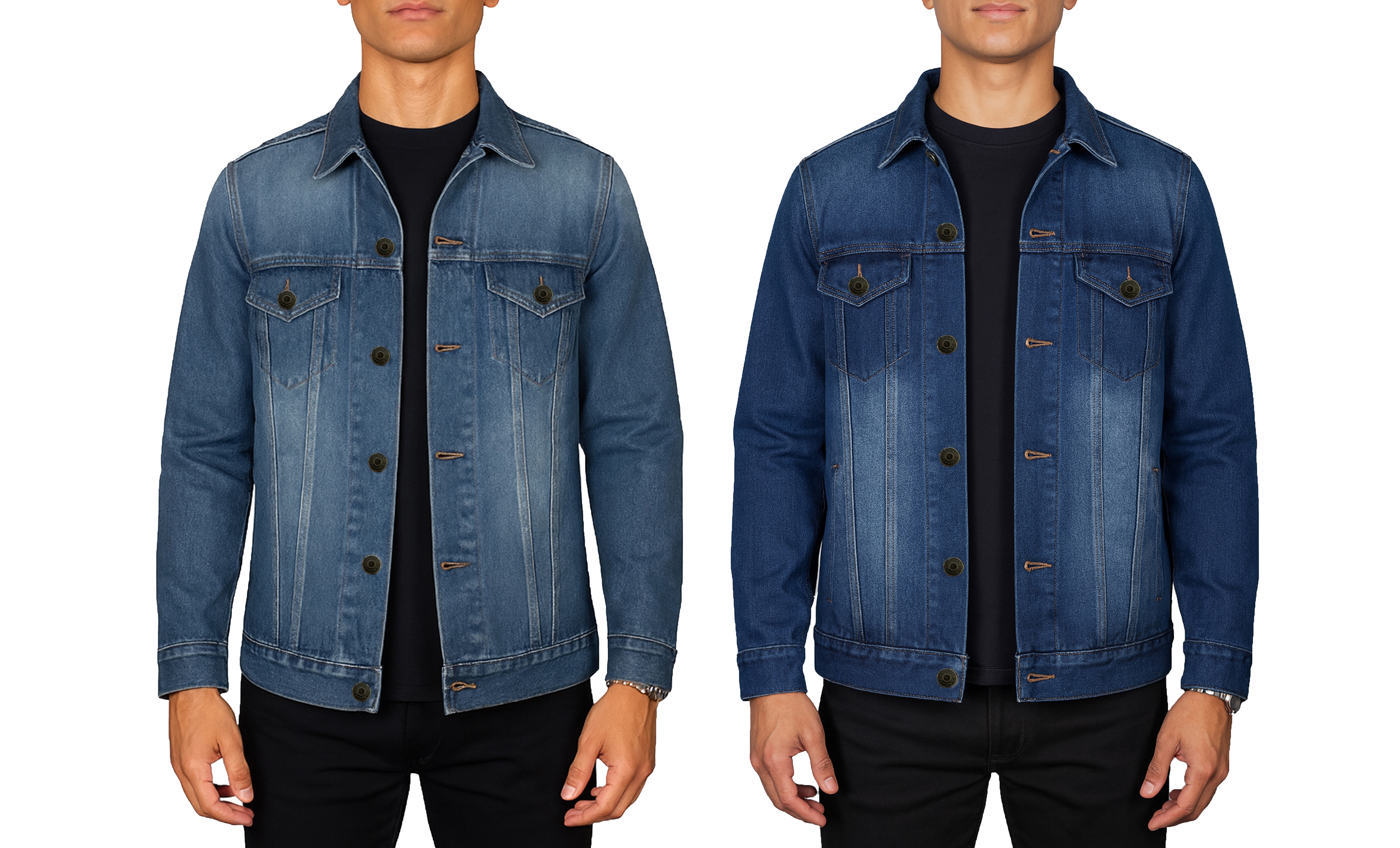 (1 or 2pk) Mens Classic Denim Jacket (S-2XL) - Gallery 26