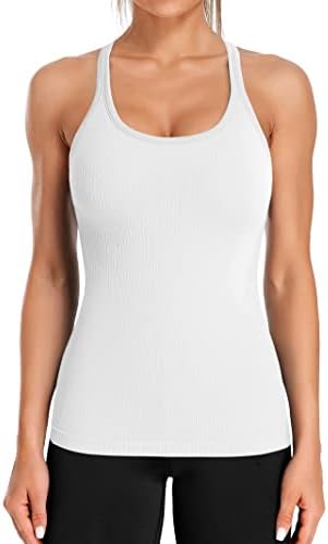 Ribbed Workout Racerback Tank Top