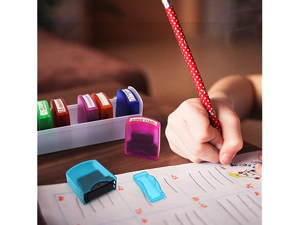 8PCS Teacher Stamp Set,Colorful