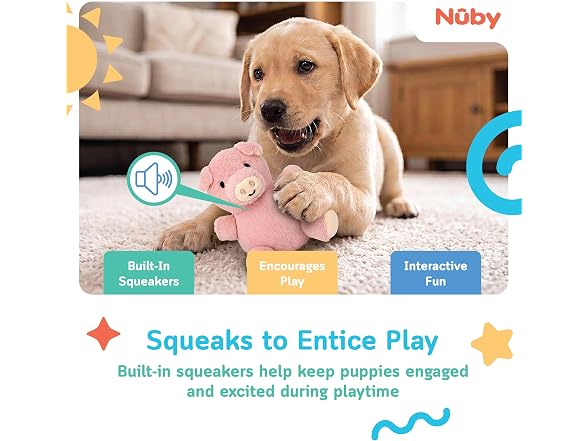 Nuby Plush Dog Toy 2-Pack – Plush Dog Toys Farm Animals
