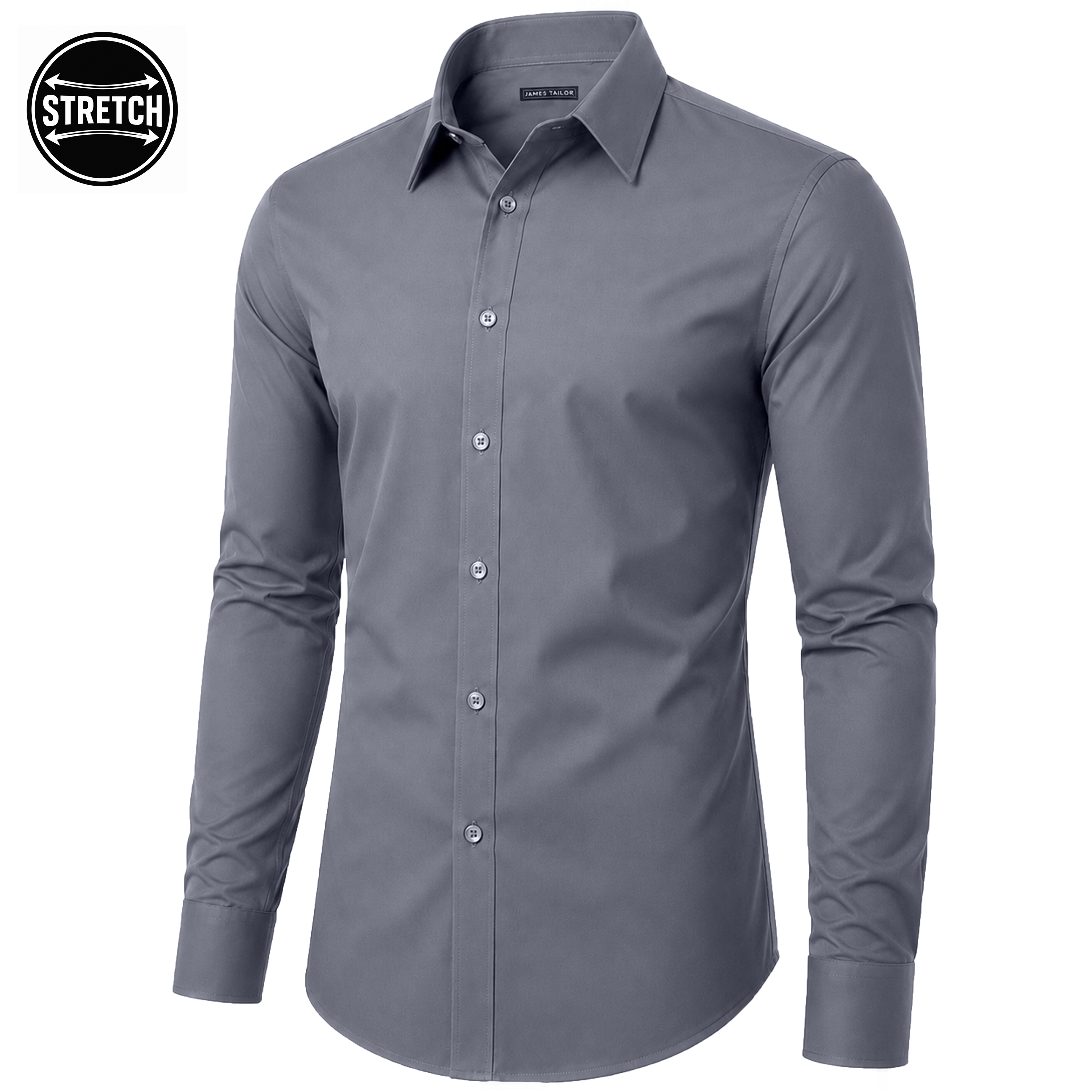 Mens L/S Stretch Dress Shirt - Gallery 16