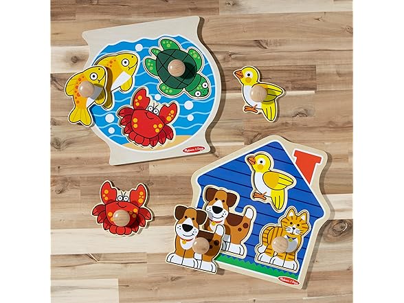 Melissa & Doug Wooden Jumbo Peg Puzzle