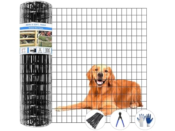 Welded Wire Fence, 50ft(L) x 48inch(H)
