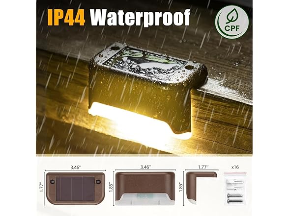 (16 Pack) SOLPEX Solar Deck Lights