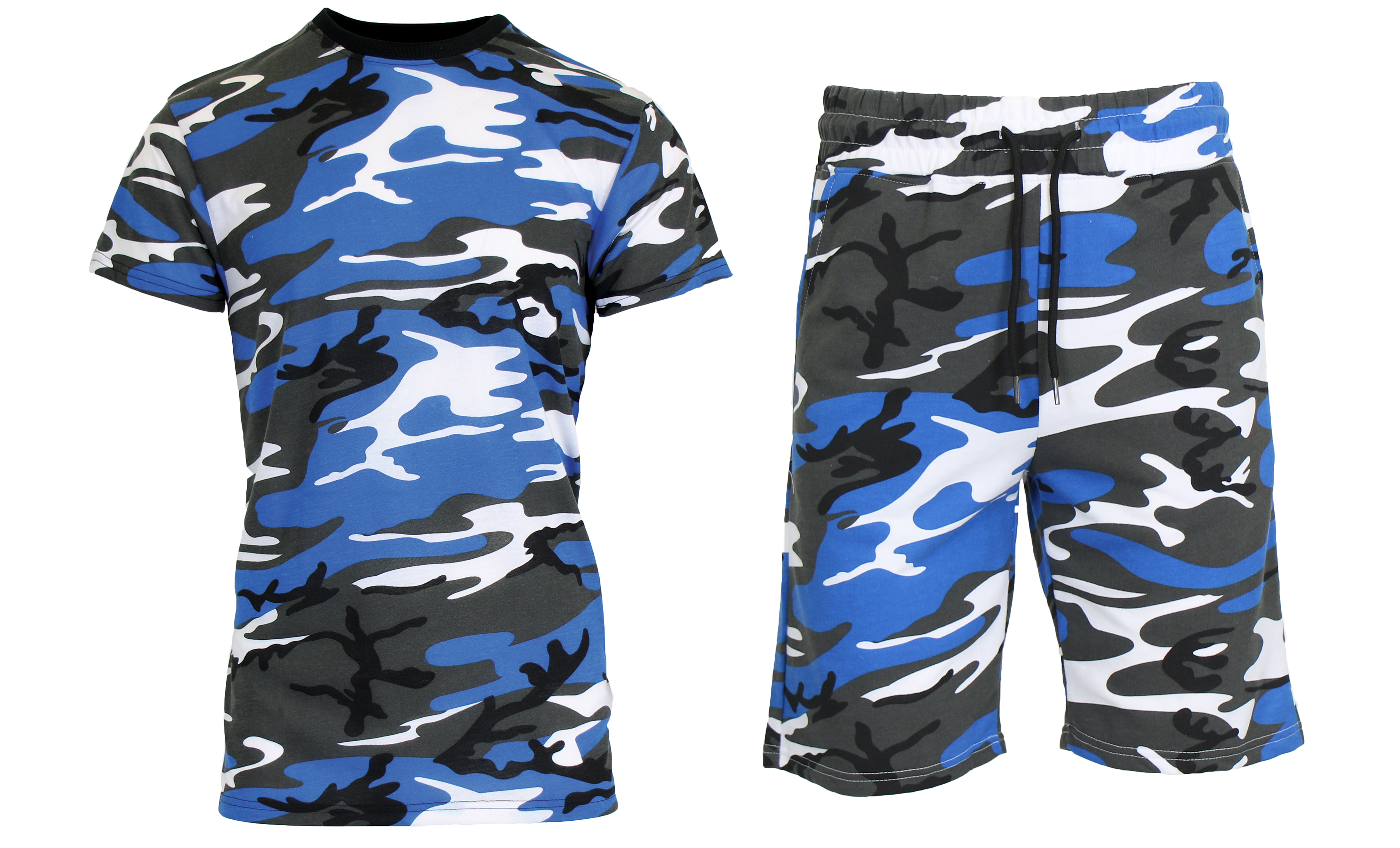2-4Pc Mens S/S Camo Tee & Shorts Set - Gallery 27