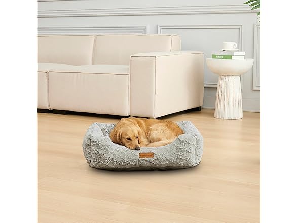 Modern Threads Ultra Soft Plush Pet Bed, Grey