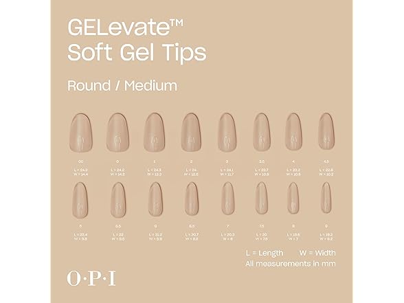 OPI GELevate Soft Gel, Nail Tips | Round