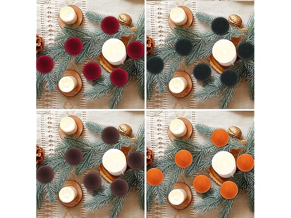 Rokkibom 12pcs green velvet Christmas balls