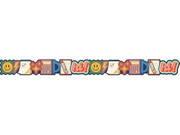 Eureka 846362 S'Cool Era School Icons Extra Wide Border