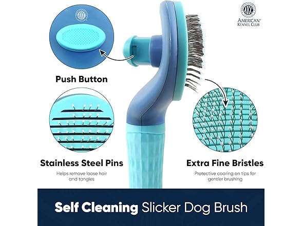 AKC Self-Cleaning Grooming Slicker Brush