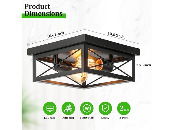 Kondras 2-Light Flush Mount Ceiling Light