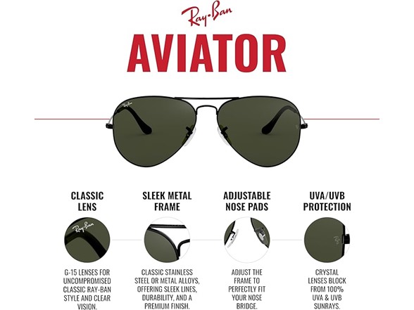 Ray-Ban Bb3025 Classic Aviator Sunglasses