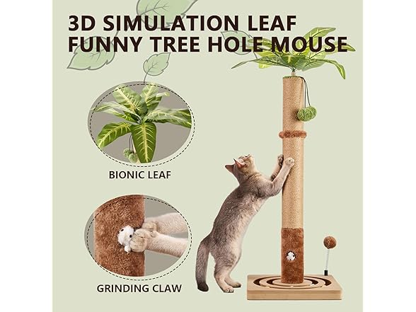 MECOOL 35in Tall Cat Scratching Post