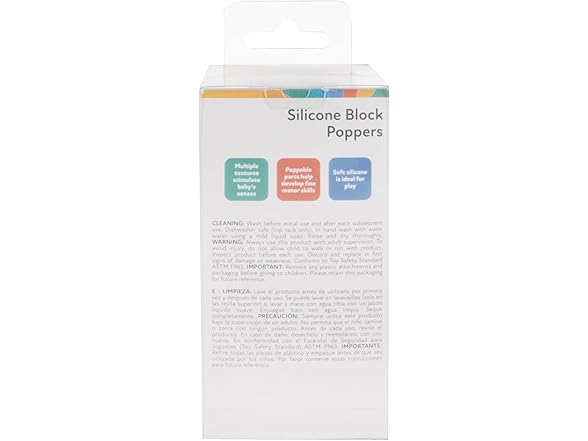 Nuby Silicone Block Poppers - (2-Pack) - Your Choice