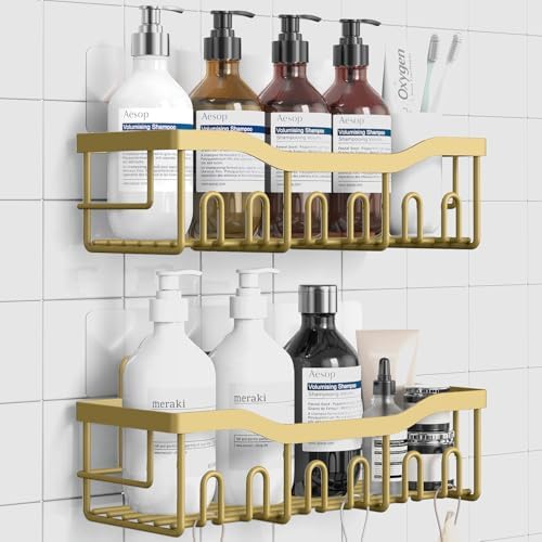 EUDELE W0019 Shower Caddy 2 Pack Matte Gold