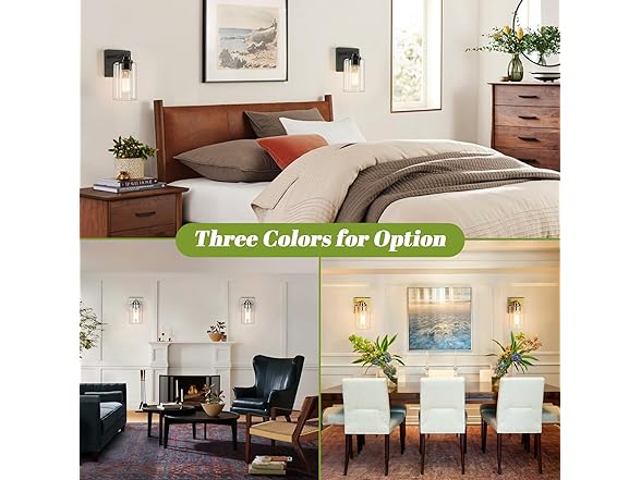 VerRon 2-Pack Wall Sconce, Black