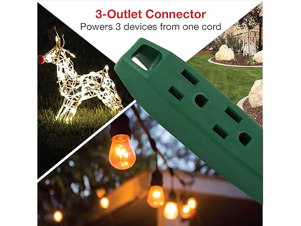 Clear Power Outdoor Extension Cord - 9 FT, 16/3 SJTW