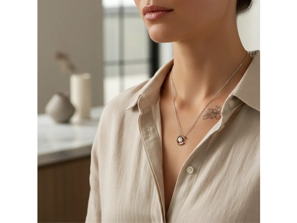 Moon & Star Moissanite Necklace