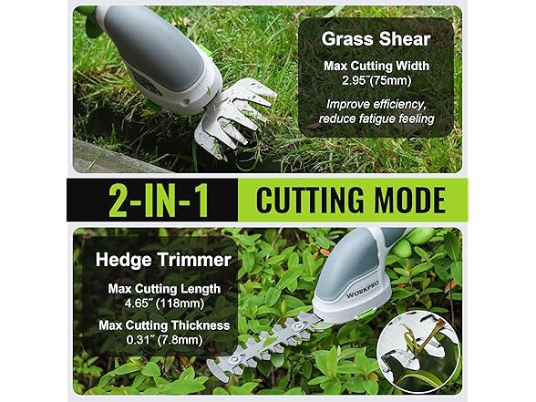 WORKPRO 2-in-1 Grass Shear White