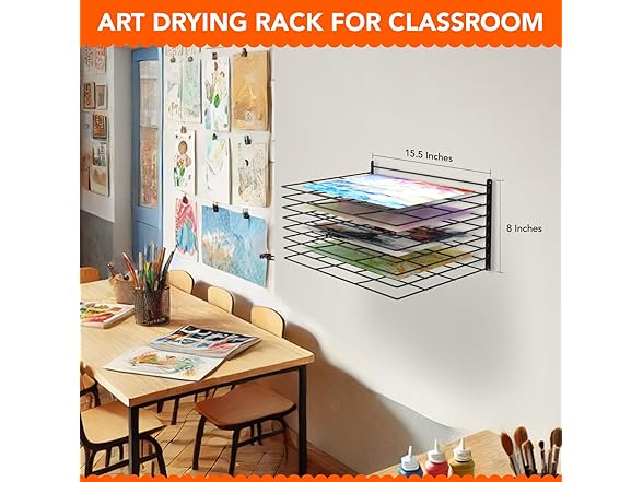 Wall-Mounted Art Drying Rack, 8-Shelves