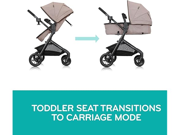 Evenflo Pivot Modular Travel System with LiteMax Infant Car Seat with Anti-Rebound Bar (Desert Tan)