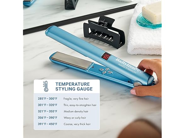 BaBylissPRO Nano Titanium Flat Iron Hair Straightener, 1"